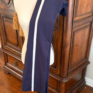 Chico's Navy Track Pants with White Stripe